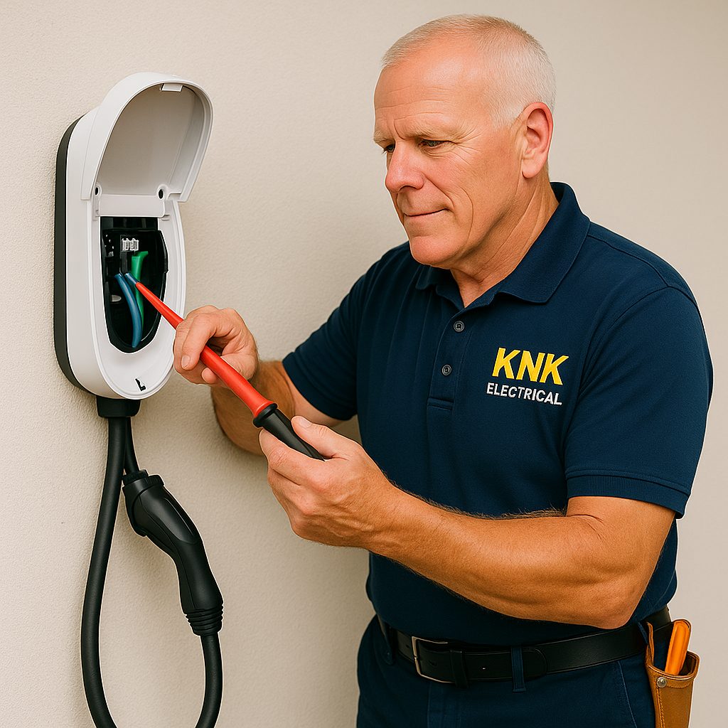 Electric vehicle charger installation in Wanaque NJ garage
