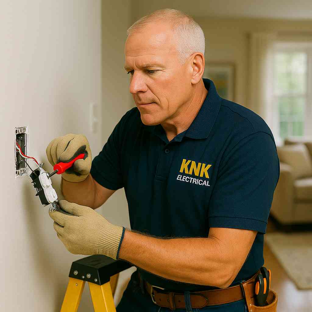 Residential electrician installing lighting in Wanaque NJ